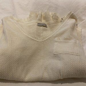 Urban Outfitters Waffle Pattern Cream Sweater